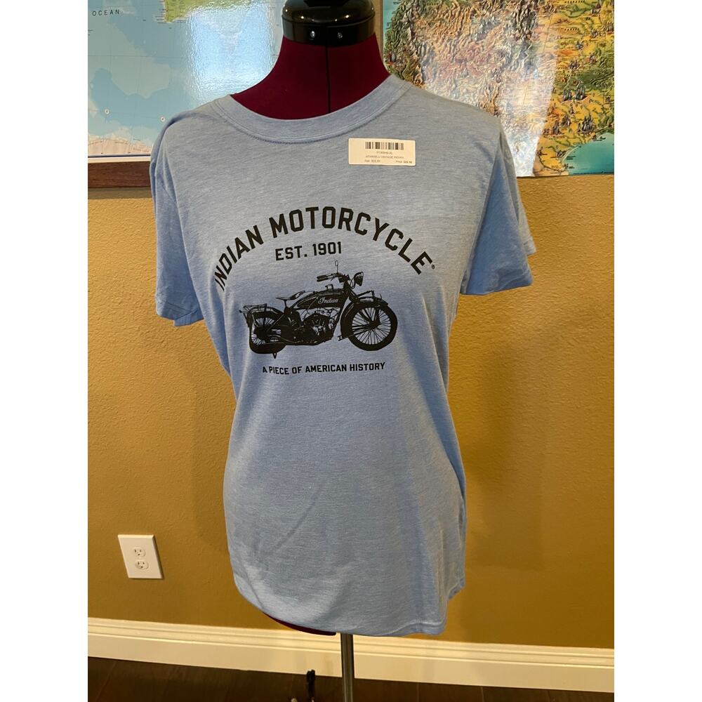 Indian Motorcycle Ladies North County San Marcos Heather Light Blue XL